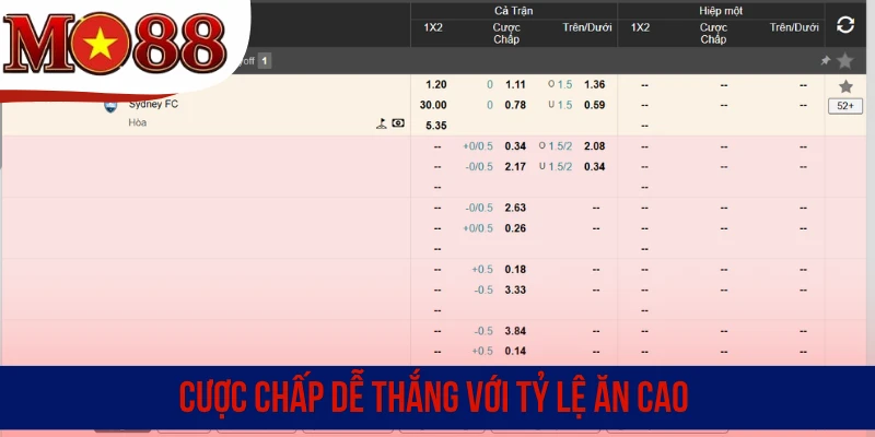 Cược chấp dễ thắng với tỷ lệ ăn cao